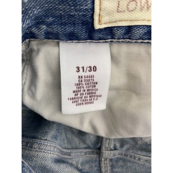 American Eagle Mens Jeans Size 31x30 Button Fly Destressed Holes Cut Hem - Picture 5 of 11